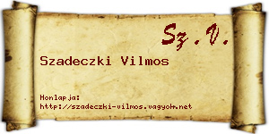 Szadeczki Vilmos névjegykártya